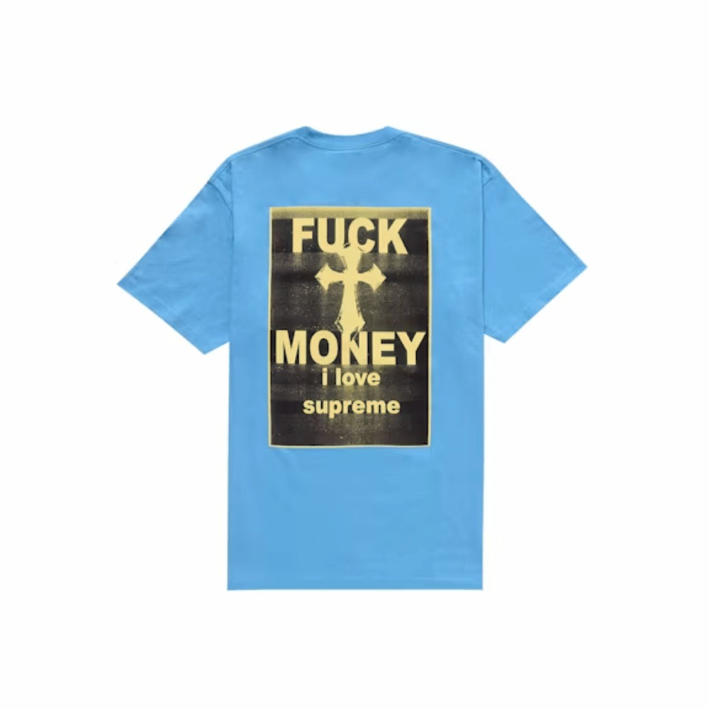 Camiseta Supreme Fuck Money Bright Blue foto 1