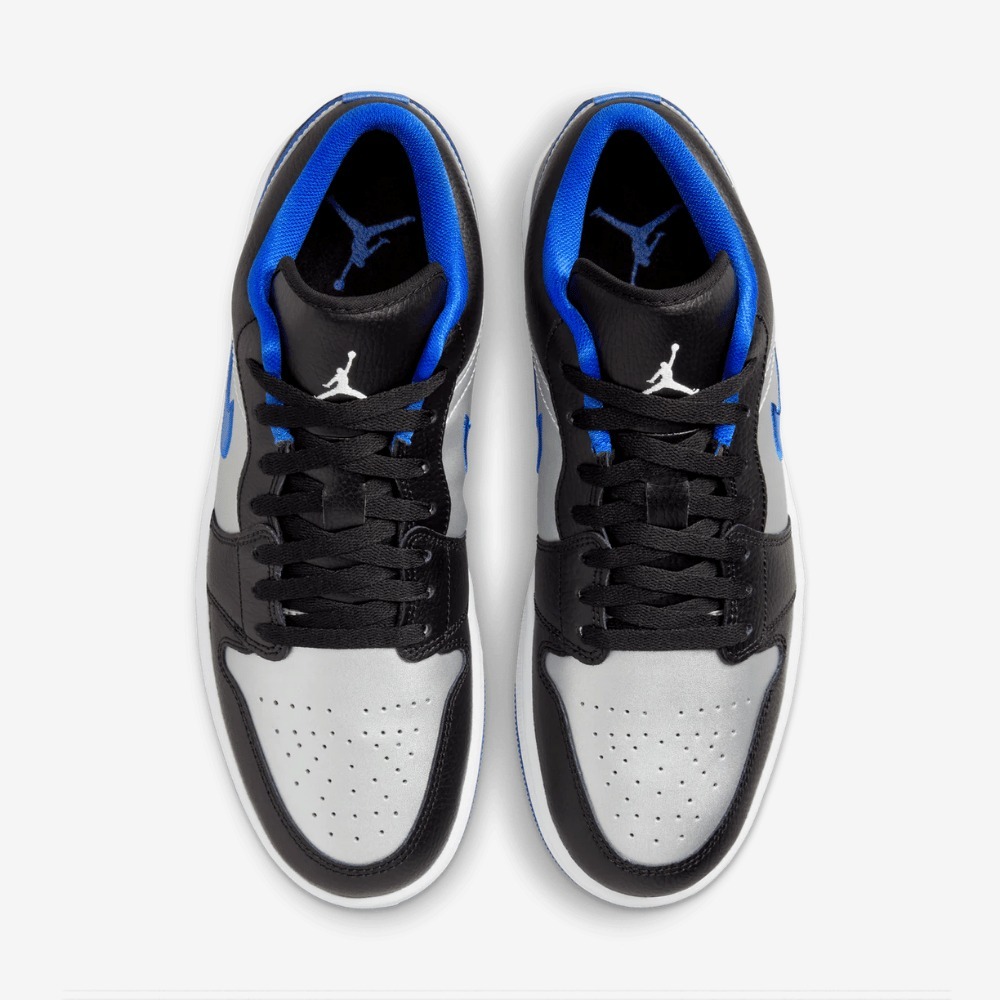 Air Jordan 1 Low Black White Game Royal Platinum foto 2