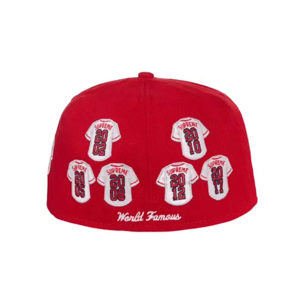 Boné Supreme Jerseys Box Logo New Era Fitted Red - Droper