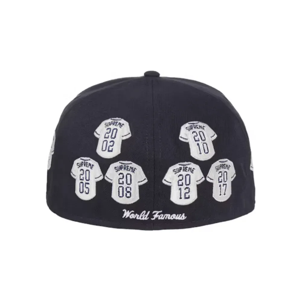 Boné Supreme Jerseys Box Logo New Era Fitted Navy - Droper