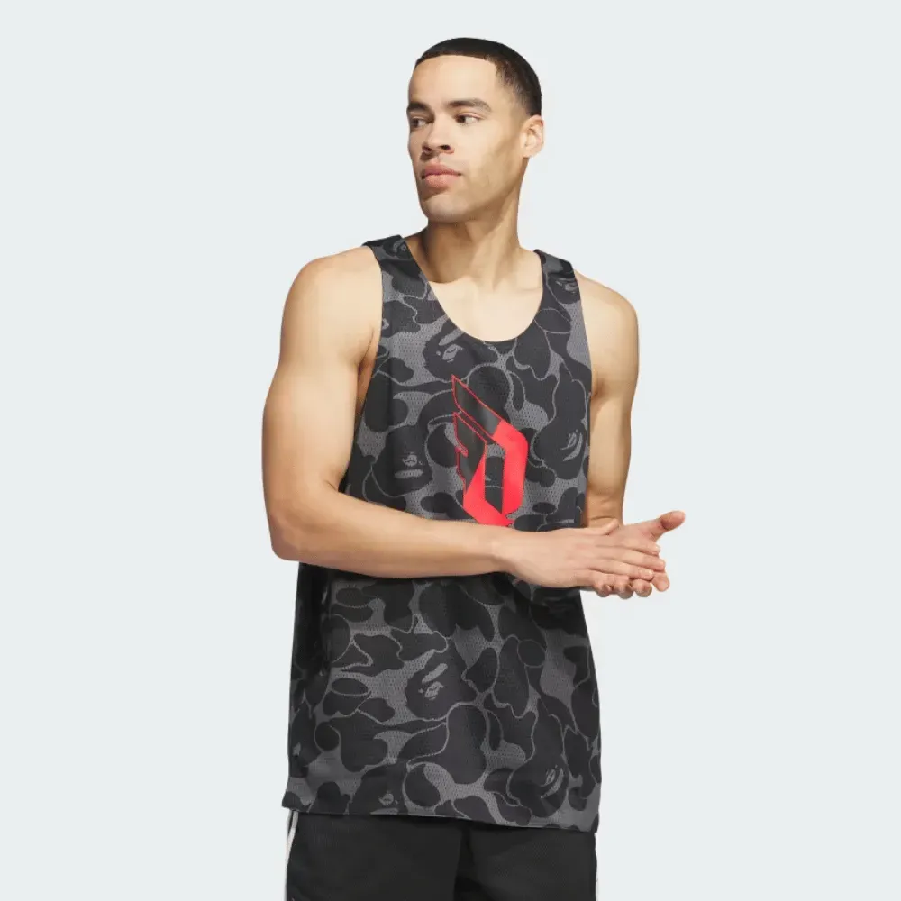 BAPE x adidas Camiseta Dame 9 Reversible Jersey Carbon - Droper