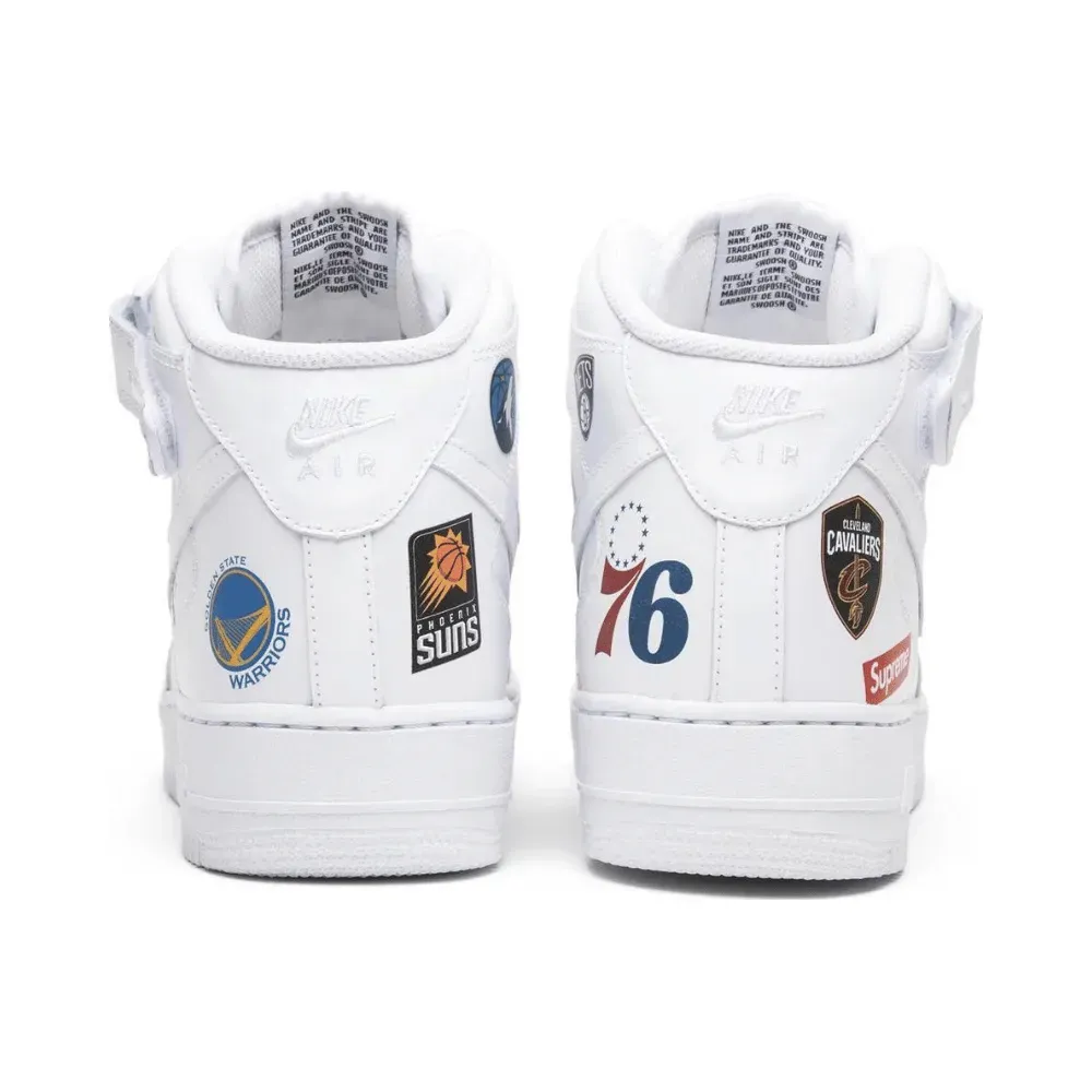 Nike Air Force 1 Mid Supreme NBA White - Droper