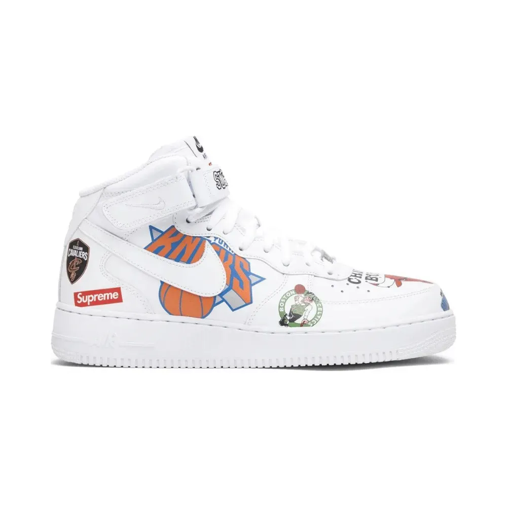Nike Air Force 1 Mid Supreme NBA White foto 1