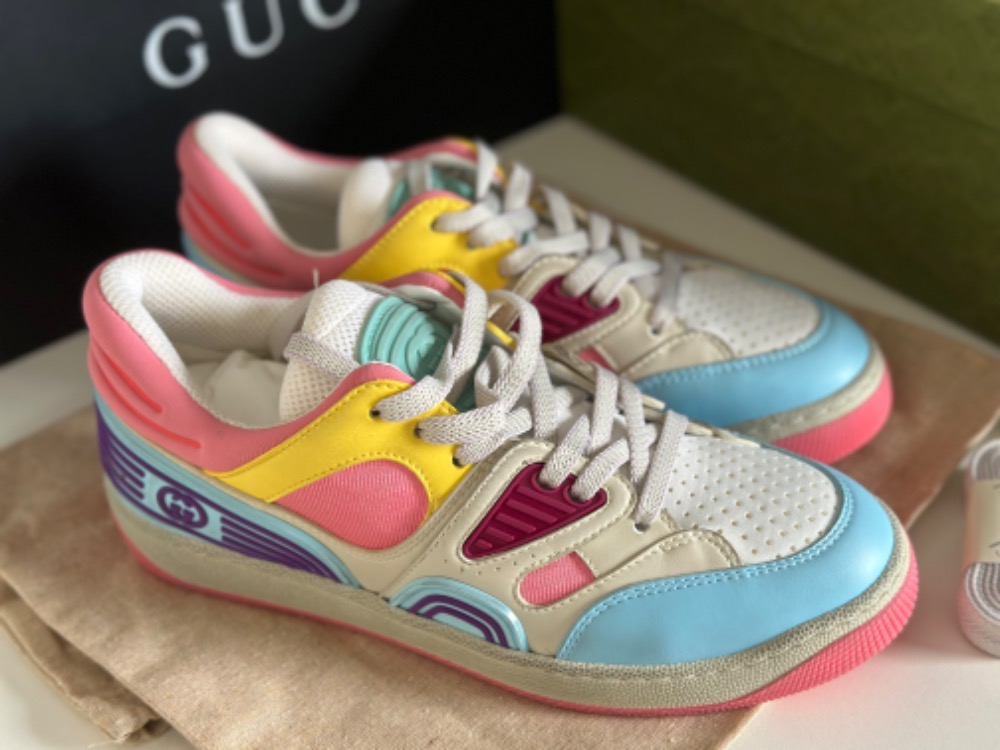 Gucci Basket Low Light Blue Demetra Pink