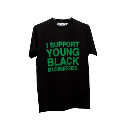 Camiseta Off-White I Support Young Black Businesses Black