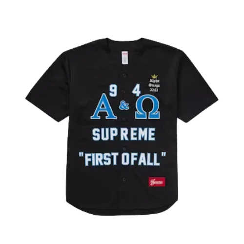 Camiseta Supreme Alpha Omega Baseball Jersey Black