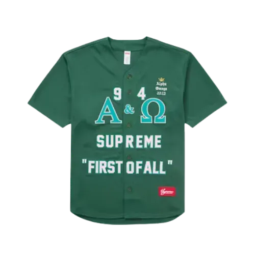 Camiseta Supreme Alpha Omega Baseball Jersey Green