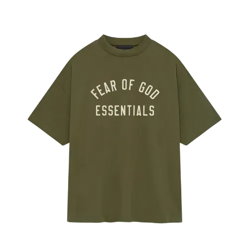 Camiseta Fear of God Essentials Jersey Crewneck Military