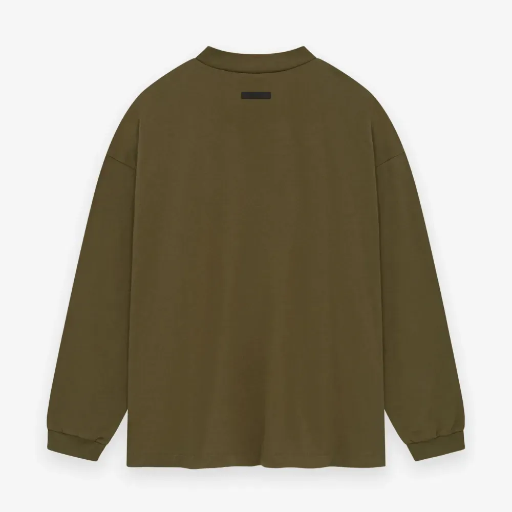 Camiseta Fear of God Essentials Jersey Long Sleeve Olive - Droper