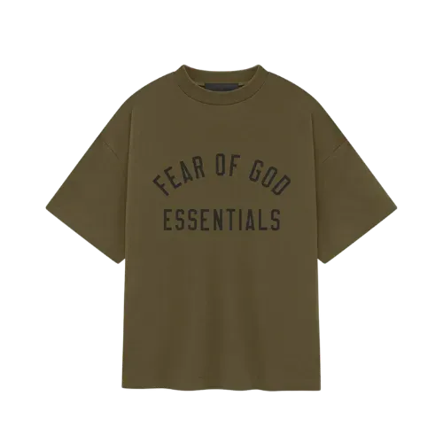 Camiseta Fear of God Essentials Kids Jersey Crewneck Olive