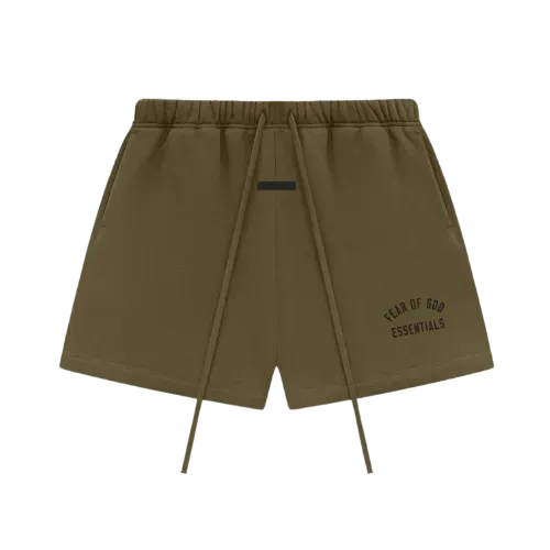 Short Fear of God Essentials Fleece Soccer Olive