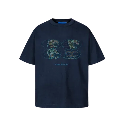 Camiseta Quadro Creations Pangeia Boxy Marinho