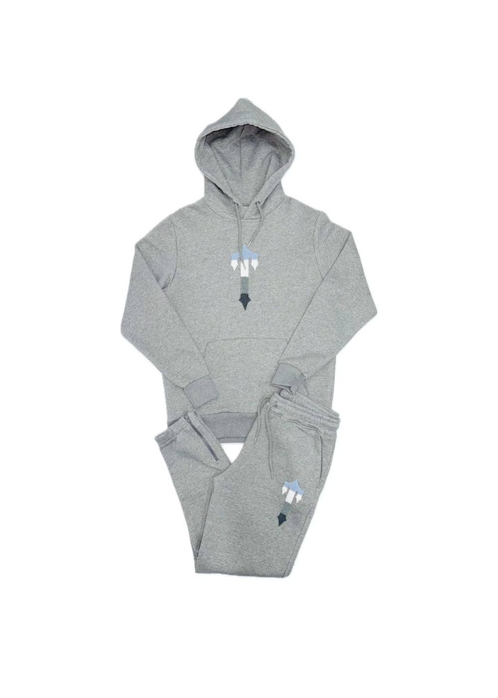 Conjunto Trapstar Irongate Chenille Tracksuit Grey Ice Blue Gradient