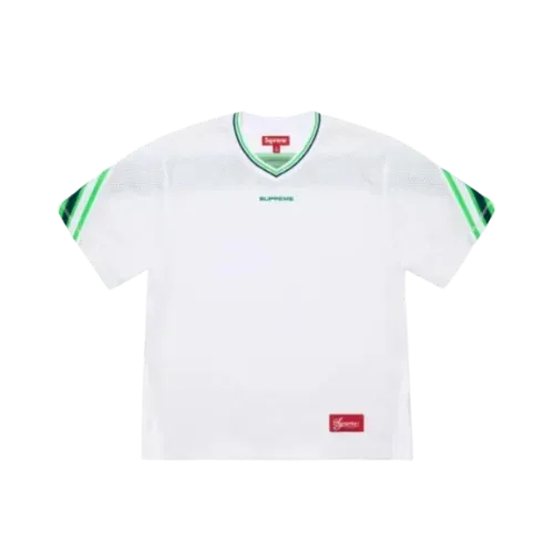 Camiseta Supreme Jacquard Rib Football Jersey White - Droper
