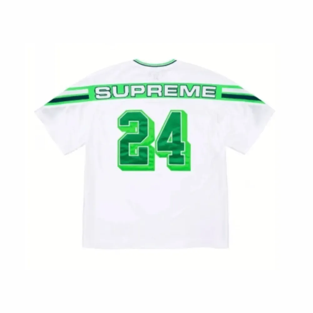 Camiseta Supreme Jacquard Rib Football Jersey White - Droper