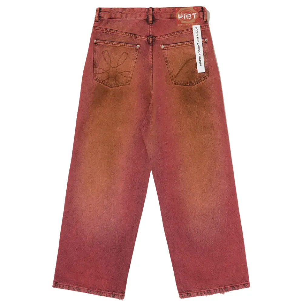 Calça Piet Oversized Denim Vermelho foto 1