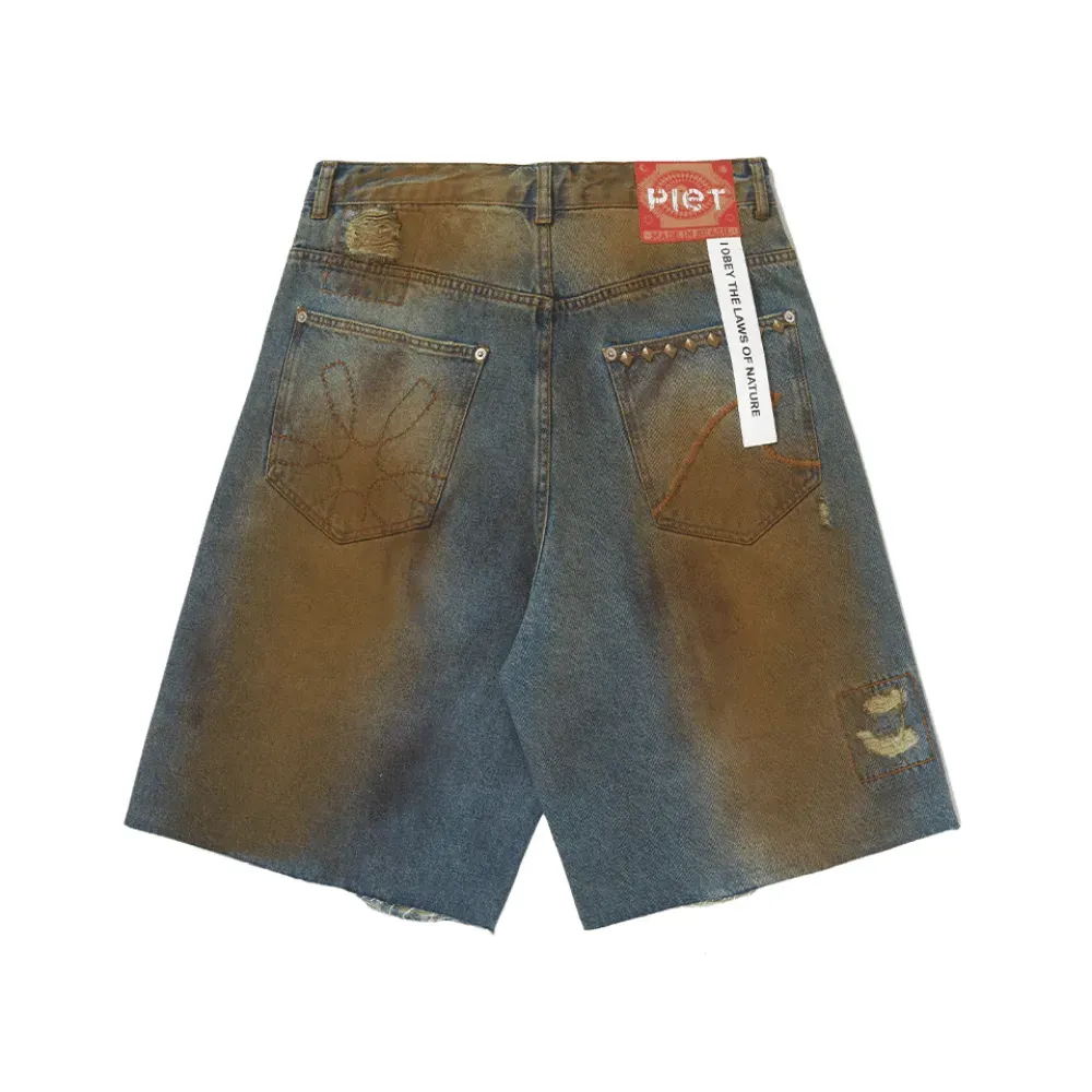 Shorts Piet Oversized Thrashed Verde foto 1