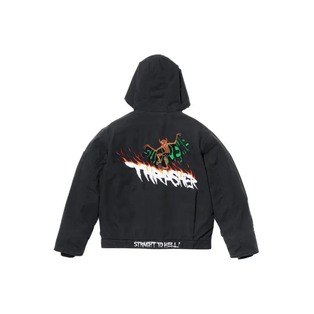 Thrasher x Supreme Jaqueta Hooded Work Black foto 1