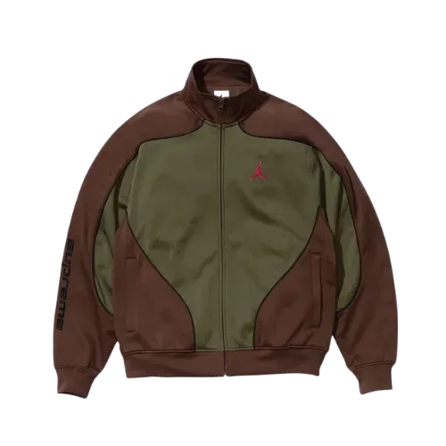 Supreme x Jordan Jaqueta Tricot Track Brown