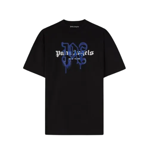 Camiseta Palm Angels Monogram Spray City New York Black Blue
