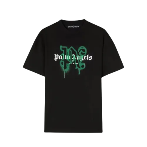 Camiseta Palm Angels Monogram Spray City Milano Black Green