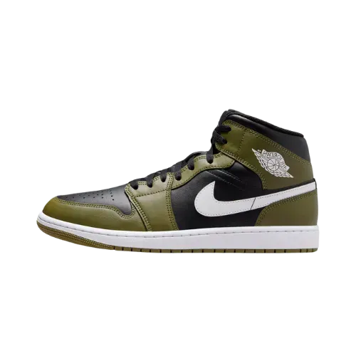 Air Jordan 1 Mid Black White Iron Grey - Droper