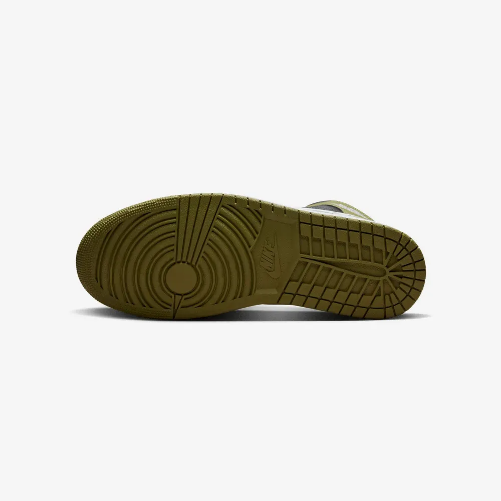 Air Jordan 1 Mid Black White Medium Olive Sail foto 5
