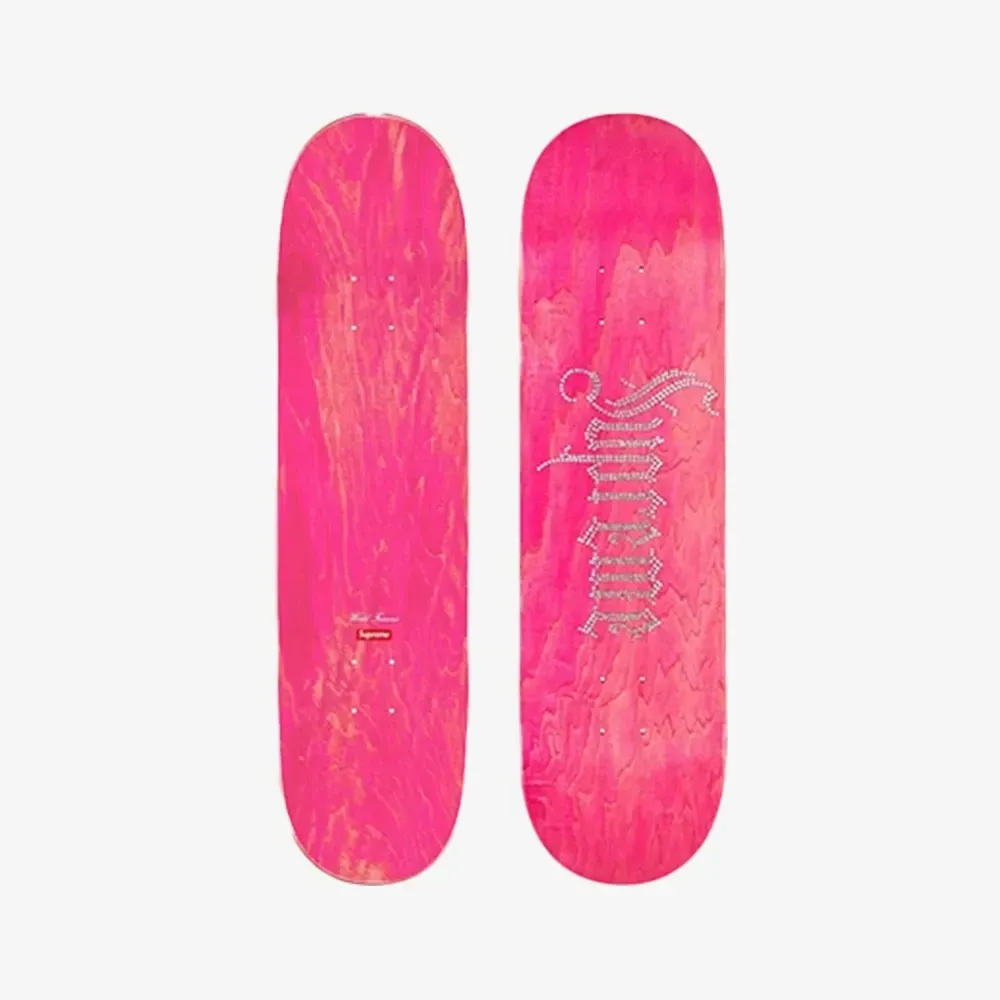 Shape Supreme Rhinestone Skateboard Pink - Droper