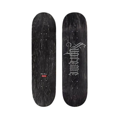 Shape Supreme Rhinestone Skateboard Black - Droper