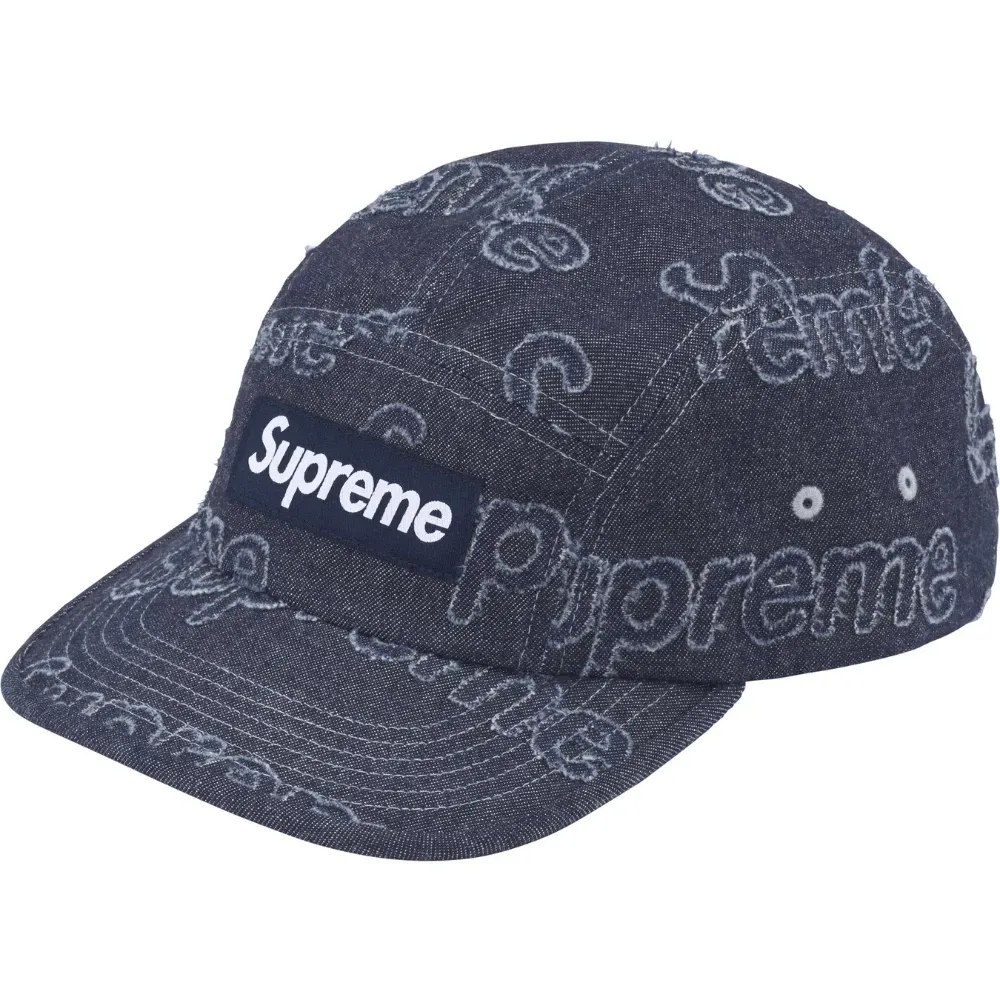 Boné Supreme Lasered Denim Camp Navy