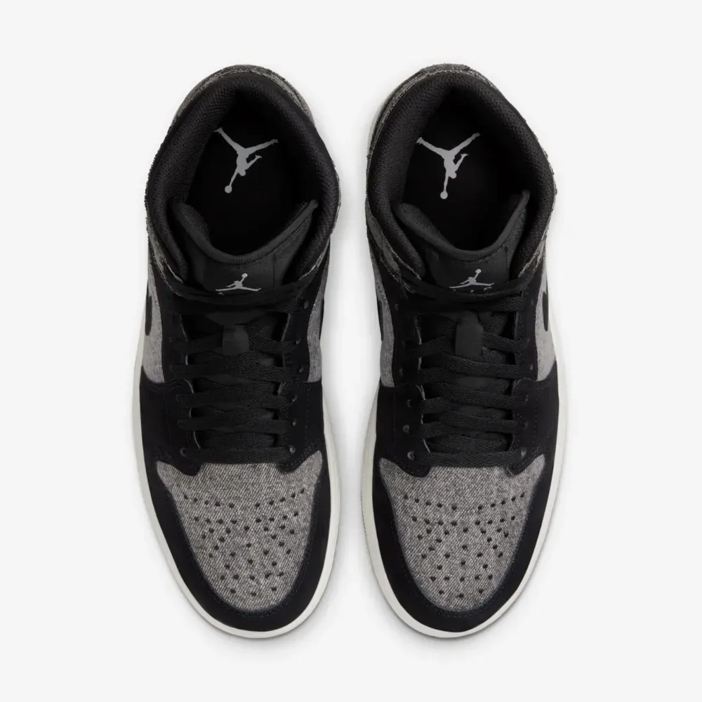 Air Jordan 1 Mid SE Black Denim - Droper