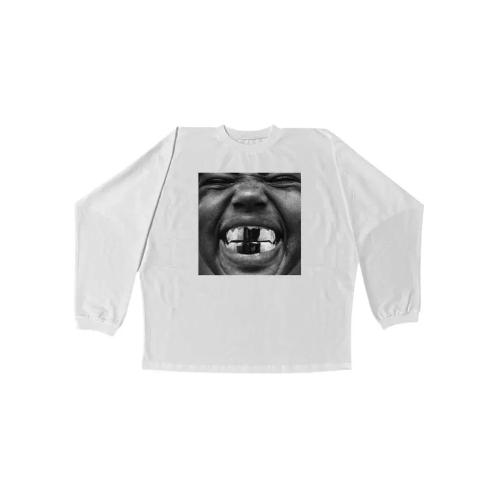 トップス YEEZY YZY ye BULLY LONG SLEEVE TEE Camiseta Yeezy Bully Long Sleeve White - Droper