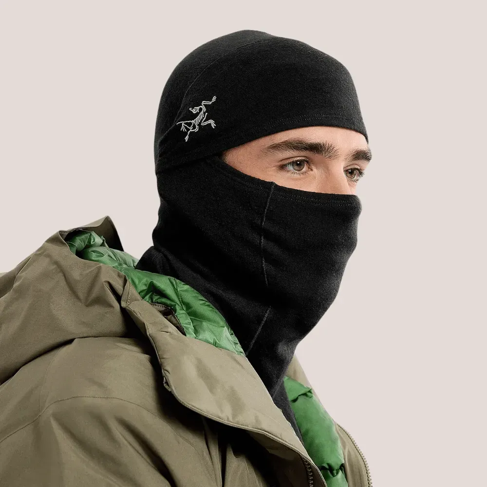 2/5までの出品☆Arc'teryx Rho Balaclava Balaclava Arc'teryx Rho Lightweight Wool Black - Droper