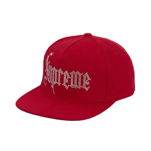Boné Supreme Rhinestone 5-Panel Red
