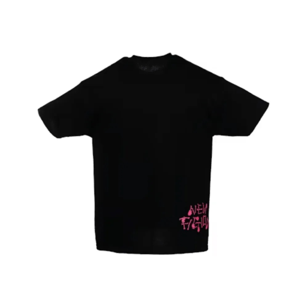 Camiseta KAWS Skeleton New Fiction Black Pink - Droper