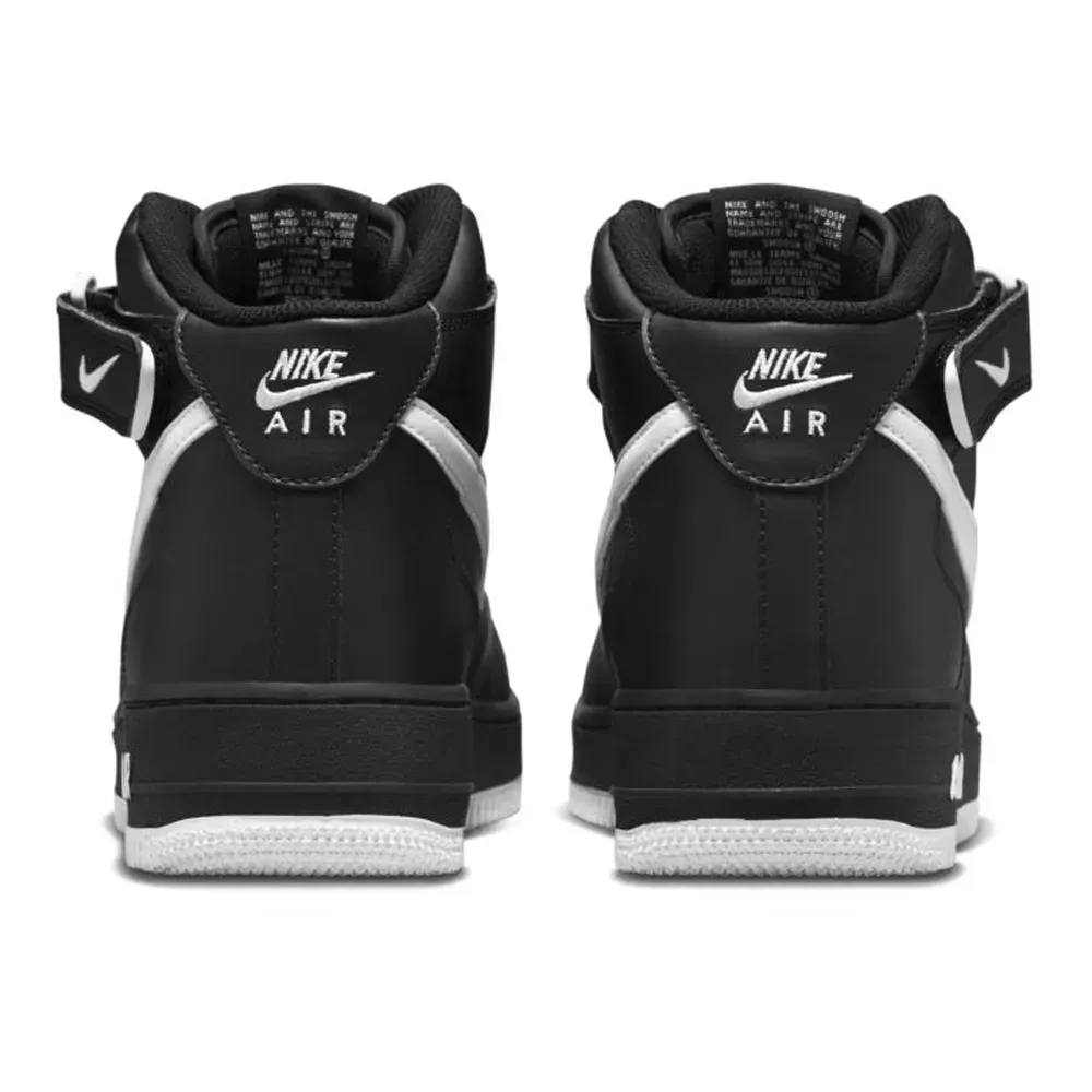 Nike Air Force 1 Mid 07 Black White Sole - Droper