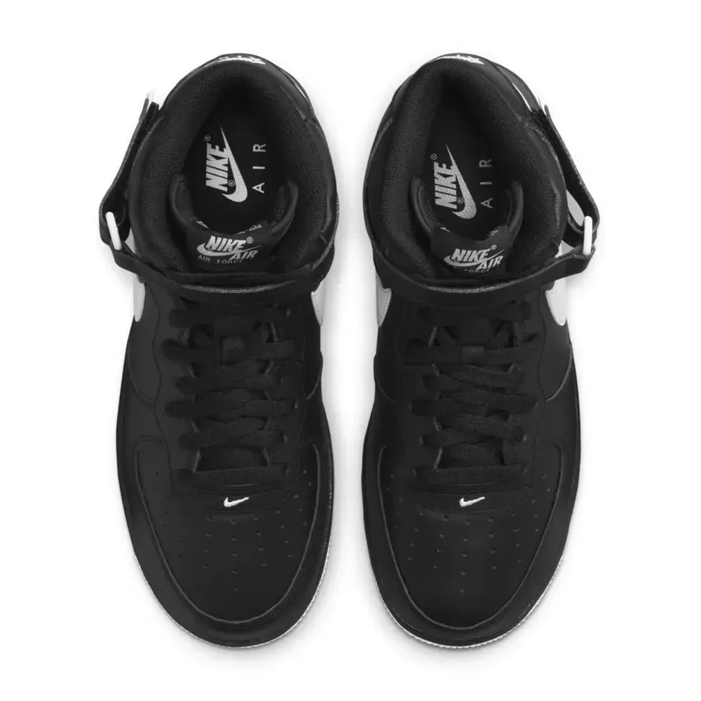Nike Air Force 1 Mid 07 Black White Sole - Droper