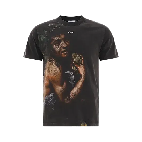 Camiseta Off-White Bacchus-Print Cotton Black