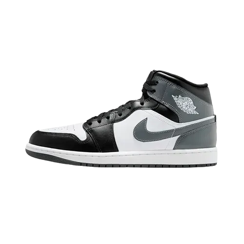 Air Jordan 1 Mid Black White Iron Grey - Droper
