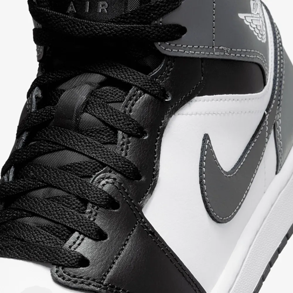 Air Jordan 1 Mid Black White Iron Grey - Droper