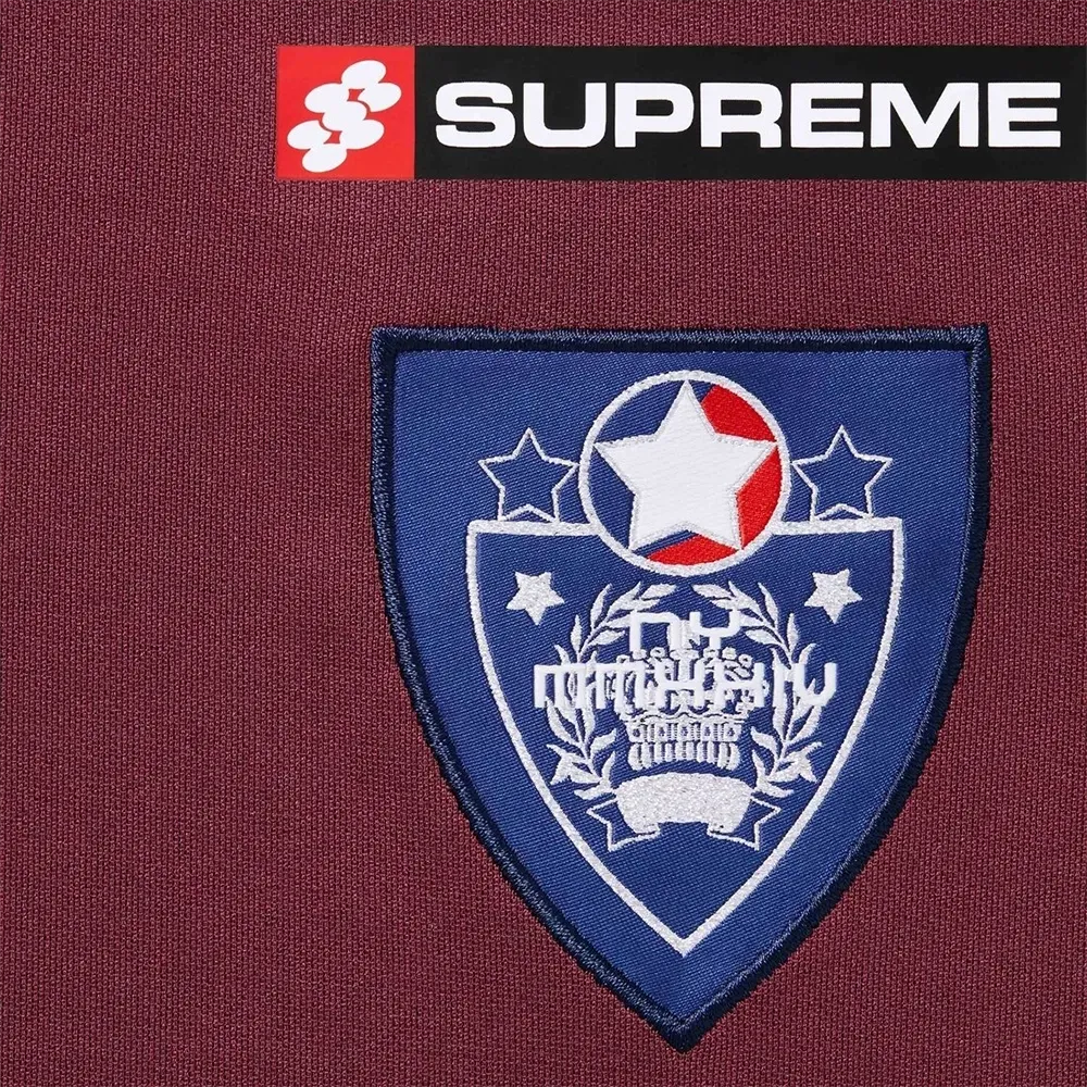 Camiseta Supreme Crest Soccer Jersey Maroon - Droper