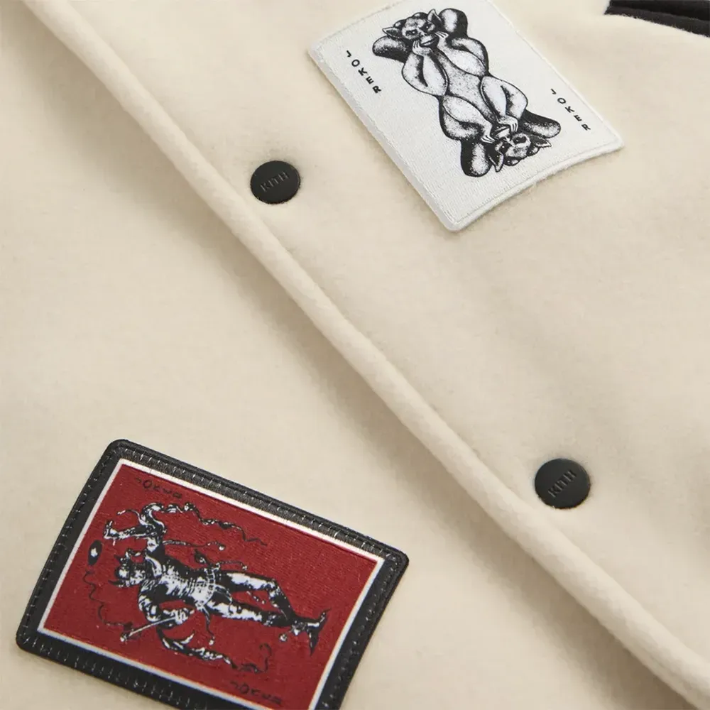Batman x Kith Jaqueta Joker Wool Coaches Sandrift - Droper