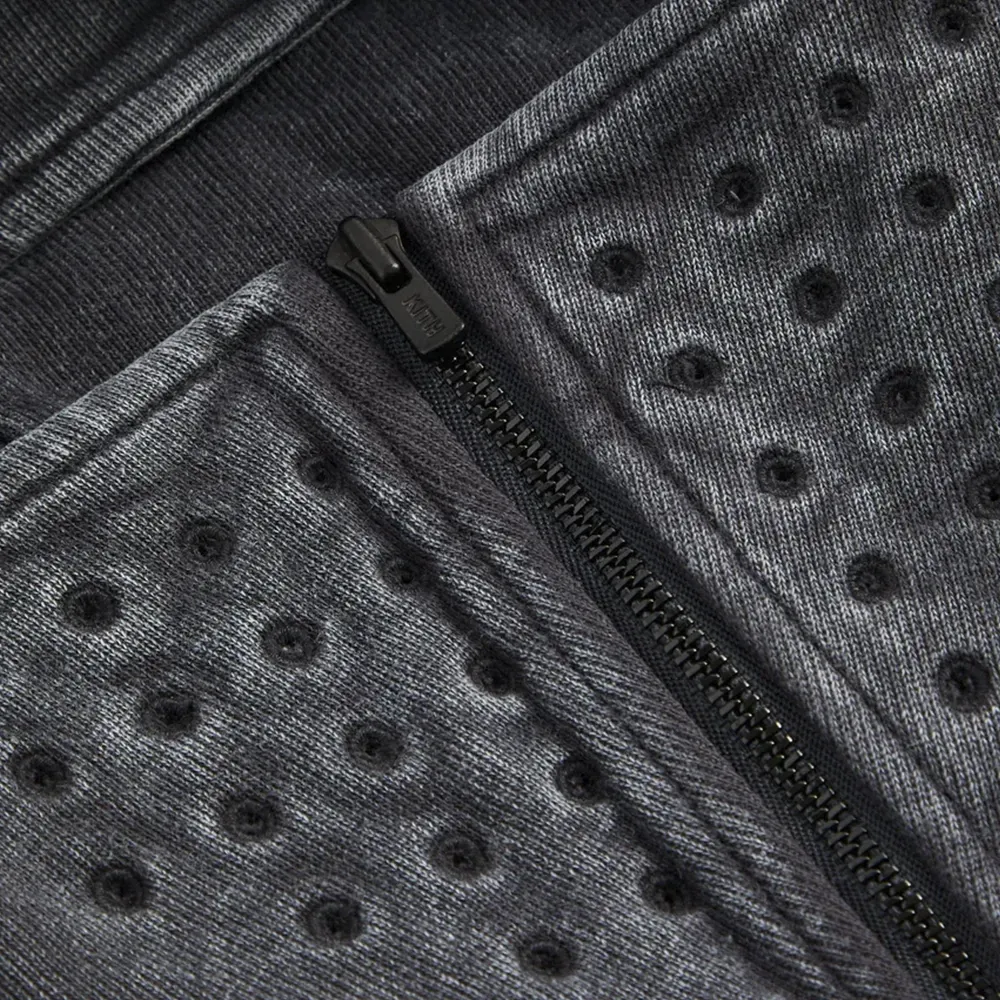 Batman x Kith Quarter Zip Moto Hoodie Black - Droper
