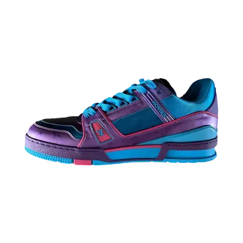 Louis Vuitton Trainer Low Purple Teal Metallic