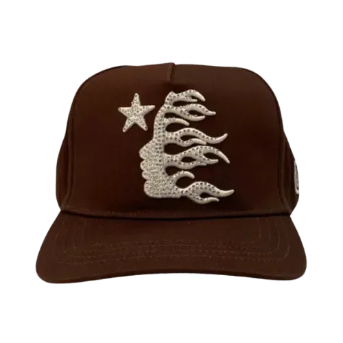 Boné Hellstar Rhinestones Logo OG Snapback Brown