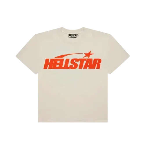 Camiseta Hellstar Classic Gel Print Cream Orange