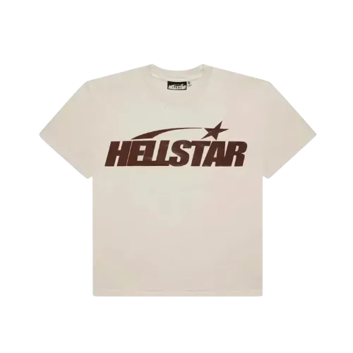 Camiseta Hellstar Classic Normal Print Cream Brown