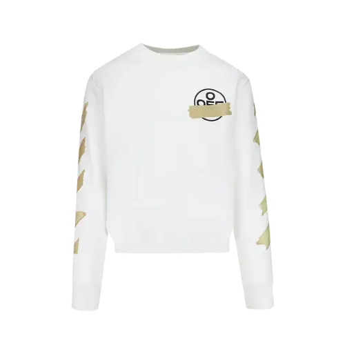 Moletom Off-White Tape Arrows Slim White Beige