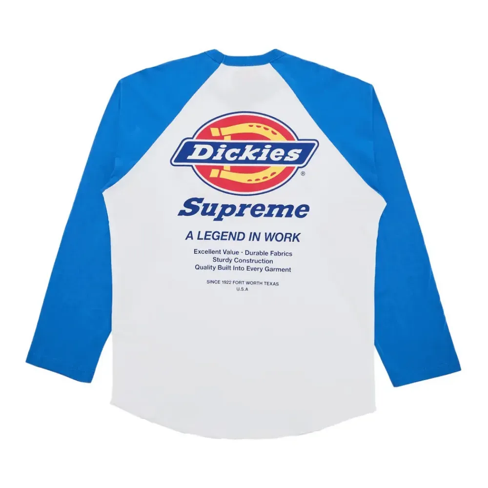 Dickies x Supreme Camiseta Raglan Long-Sleeve White - Droper