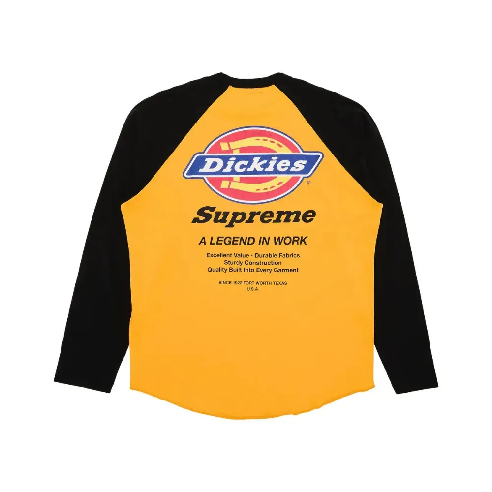 Dickies x Supreme Camiseta Raglan Long-Sleeve Gold - Droper